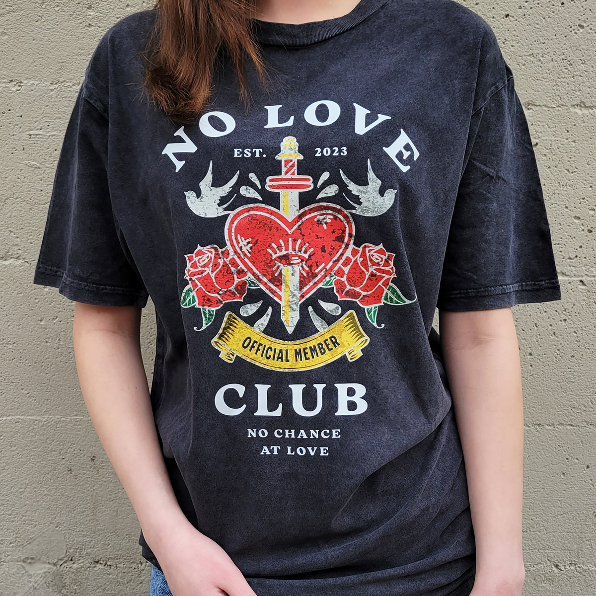 No Love Club T-Shirt Xs / Vintage Black