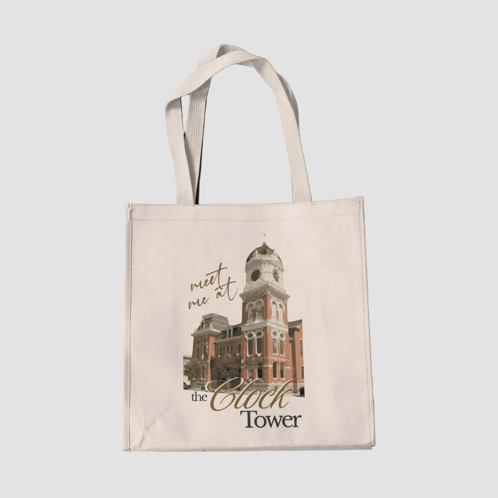Meet Me at the Clock Tower Tote Bag