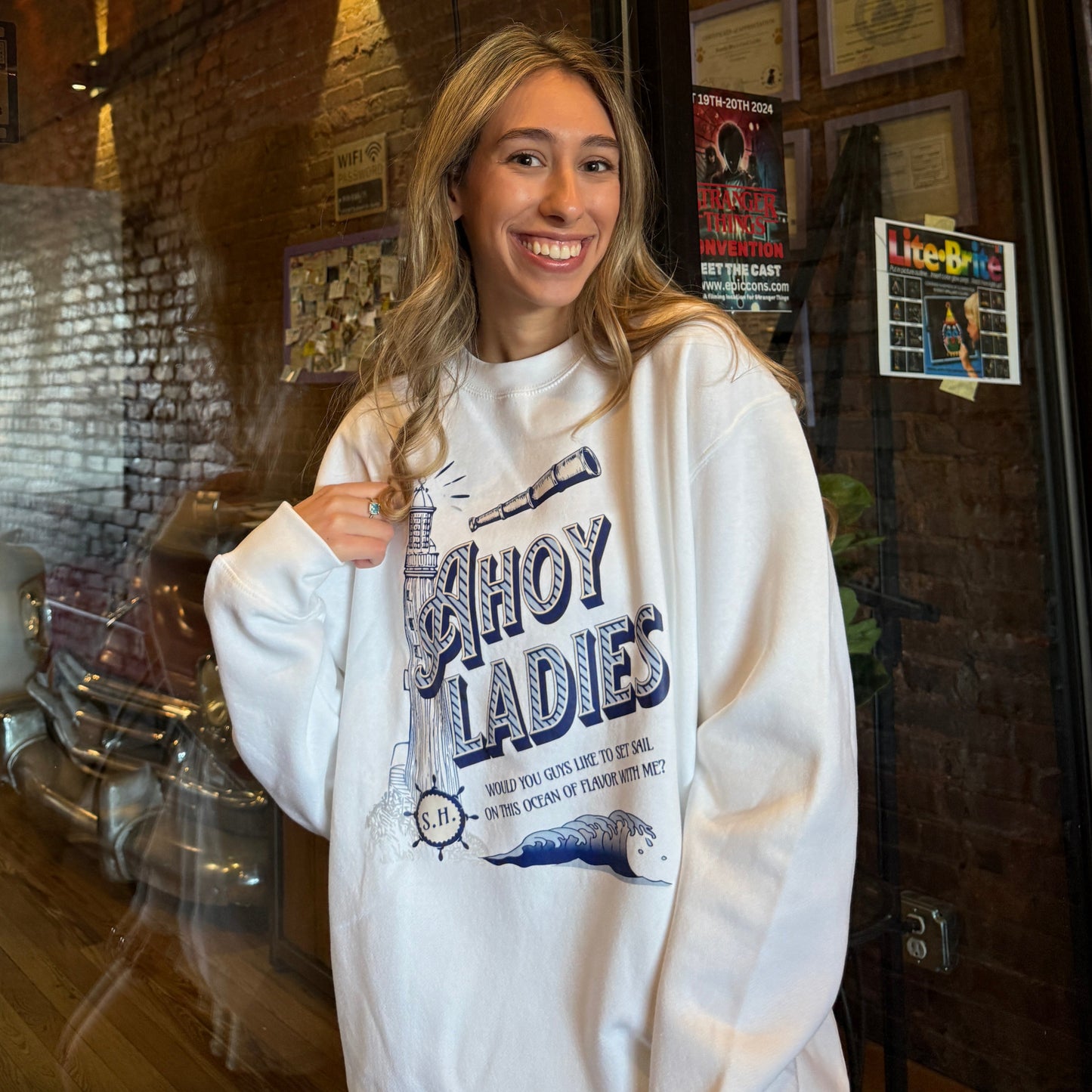 Ahoy Ladies Crewneck Sweatshirt