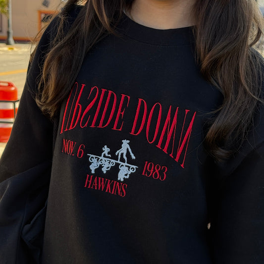 Upside Down Embroidered Crewneck Sweatshirt