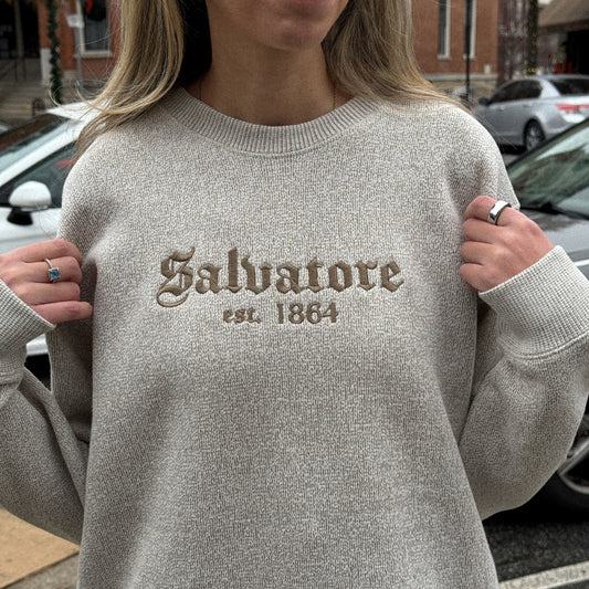 Salvatore: Knit-Fleece Crewneck Sweater