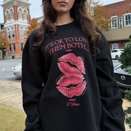 It's Ok to Love Them Both - Crewneck Sweater/Box Fit T-shirt