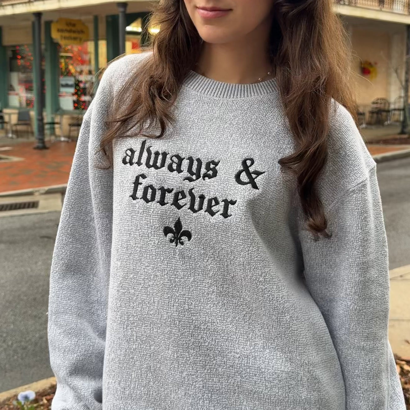 Always & Forever: Knit-Fleece Crewneck Sweater