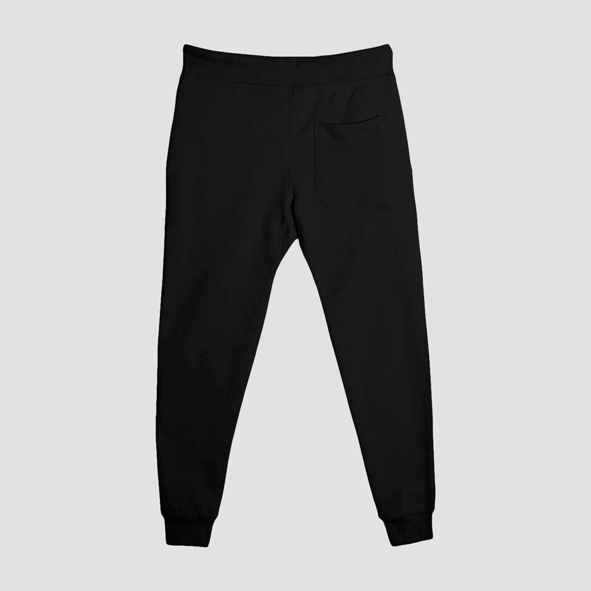 Black jogger pants on a light gray background