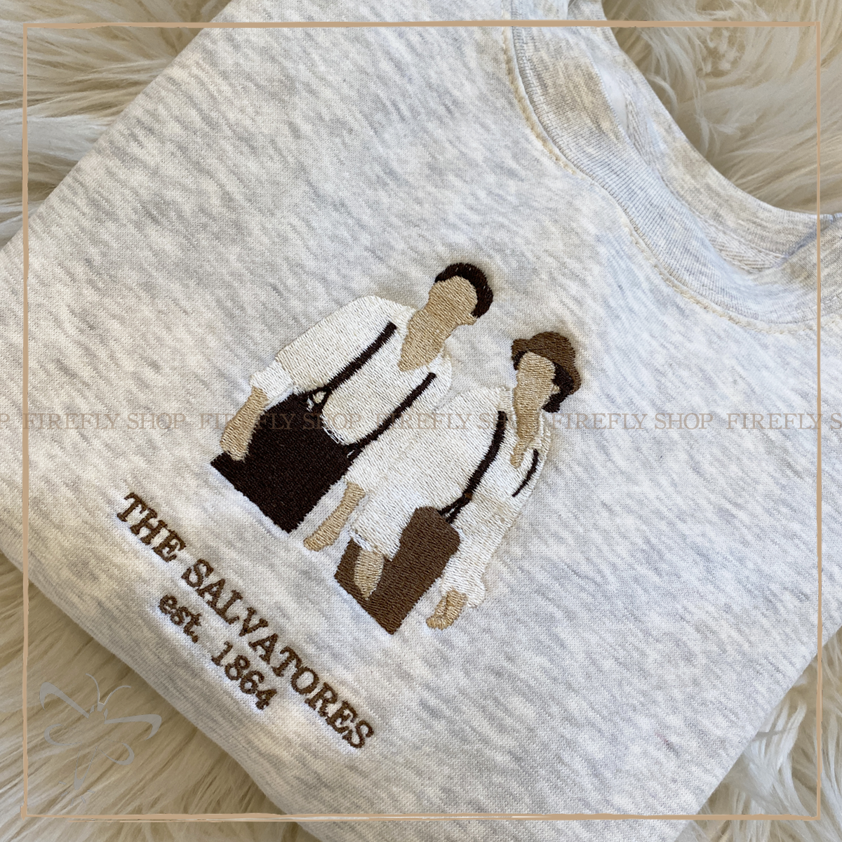 Salvatore Brothers 1864 Embroidered Crewneck Xs / Ash Grey Sweater