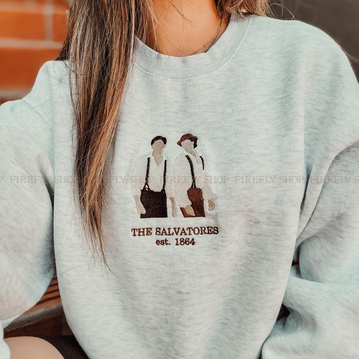 Salvatore Brothers 1864 Embroidered Crewneck Sweater