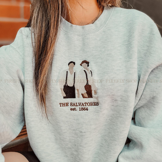 Salvatore Brothers 1864 Embroidered Crewneck Sweater