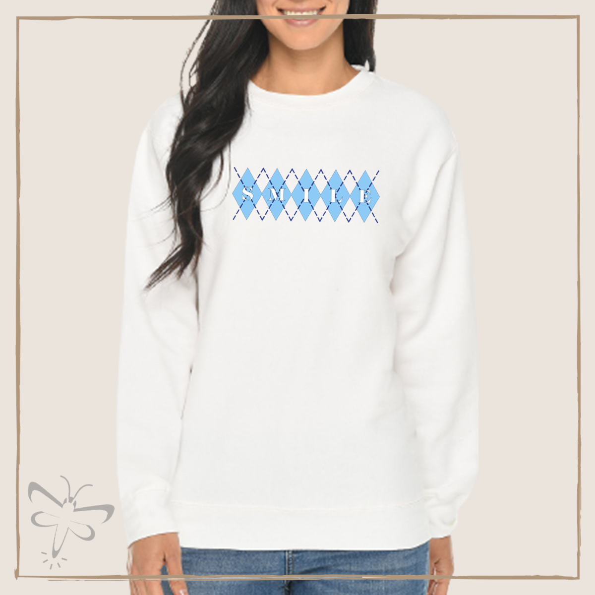 Smile Crewneck S / White Sweater
