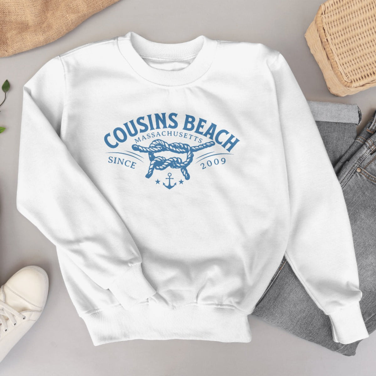 Cousins Beach Crewneck Xs / White Sweater