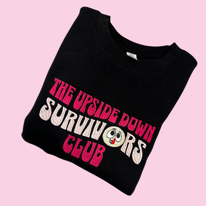 Upside Down Survivors Club Embroidered Crewneck