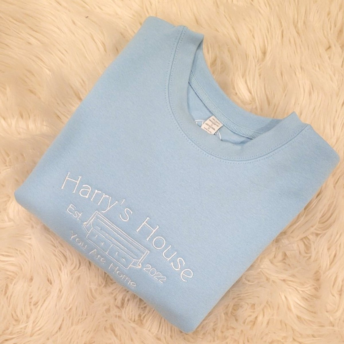 Harrys House Embroidered Crewneck Xs / Sky Blue Sweater