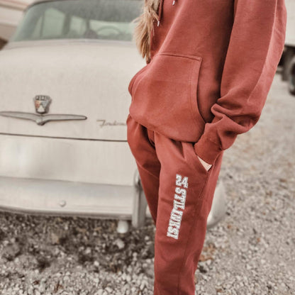 Firefly | Lacrosse Burgundy Premium Fleece Joggers (Unisex)