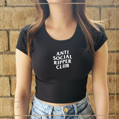 Anti Social Ripper Club - Tank Top/Baby Tee S / Black Baby Top