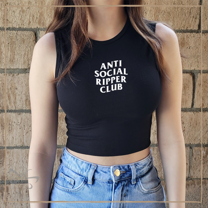 Anti Social Ripper Club - Tank Top/Baby Tee S / Black Top