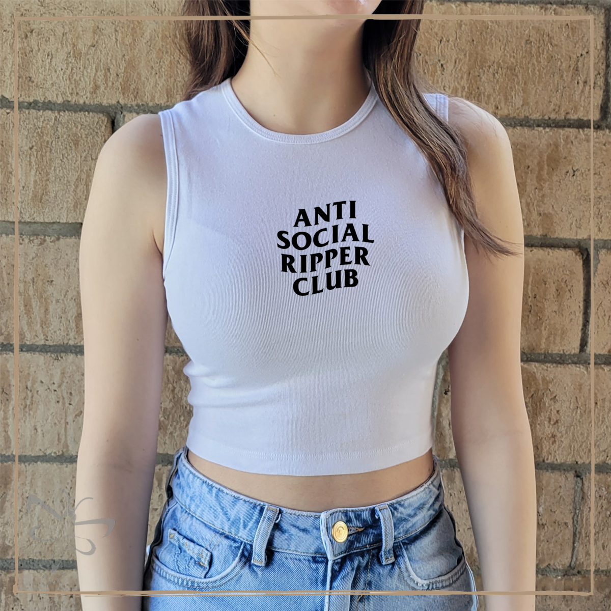 Anti Social Ripper Club - Tank Top/Baby Tee S / White Top