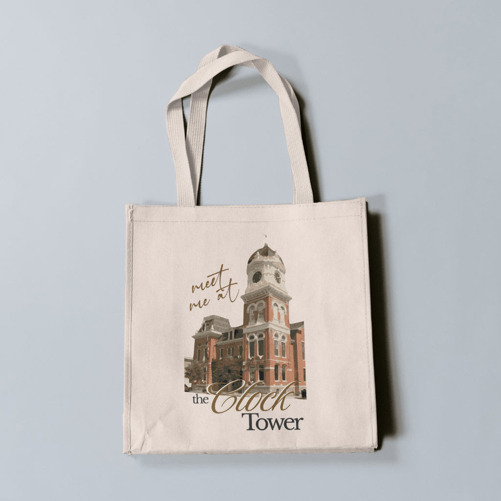 Meet me at the Clock Tower Tote Bag