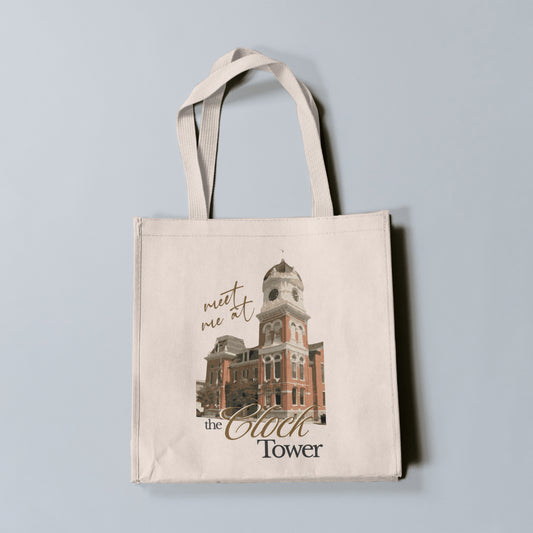 Meet me at the Clock Tower Tote Bag