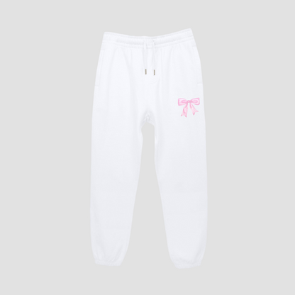 Caroline Pink Bow Fleece Shorts/Sweatpants