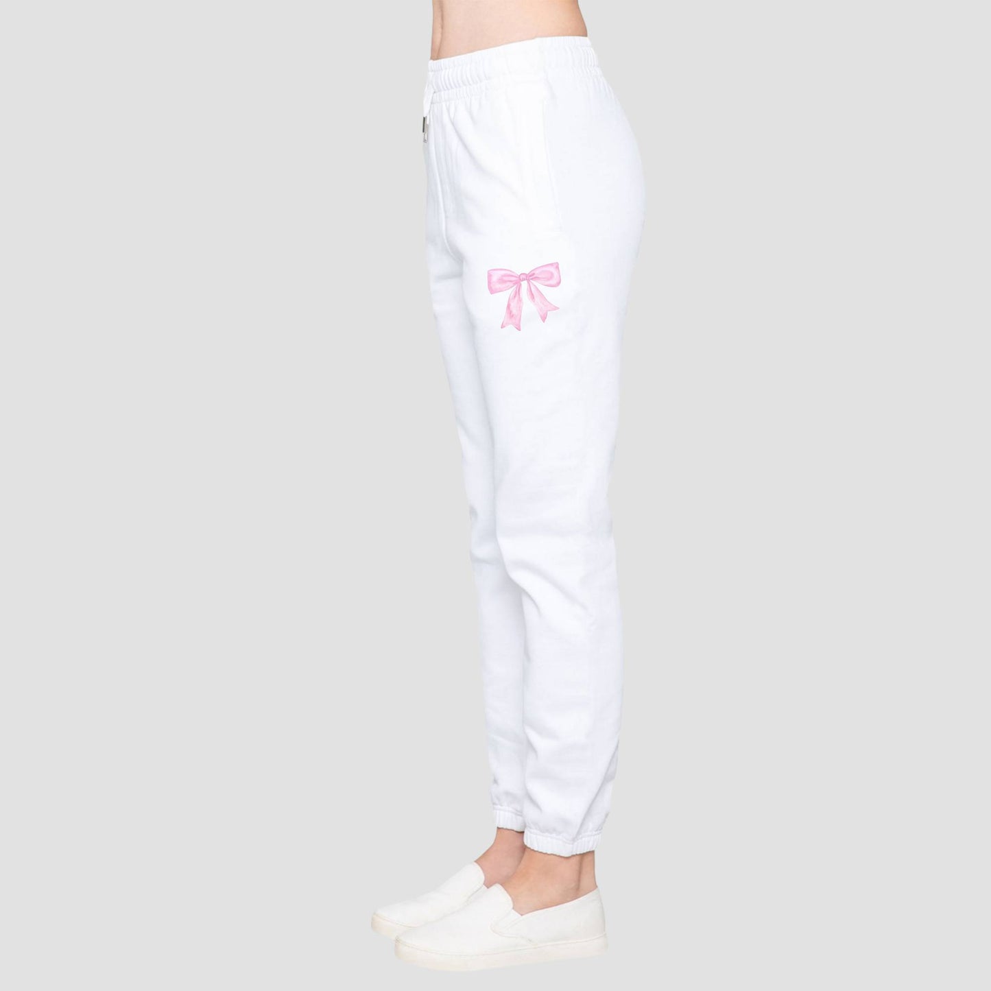 Caroline Pink Bow Fleece Shorts/Sweatpants