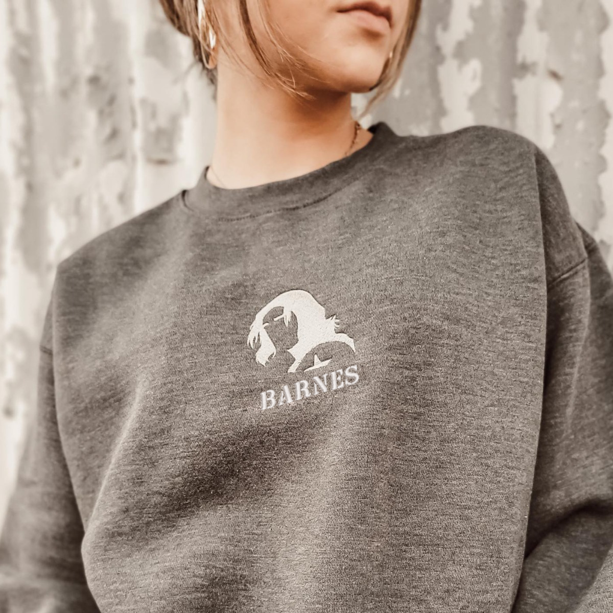Barnes Embroidered Crewneck Sweater