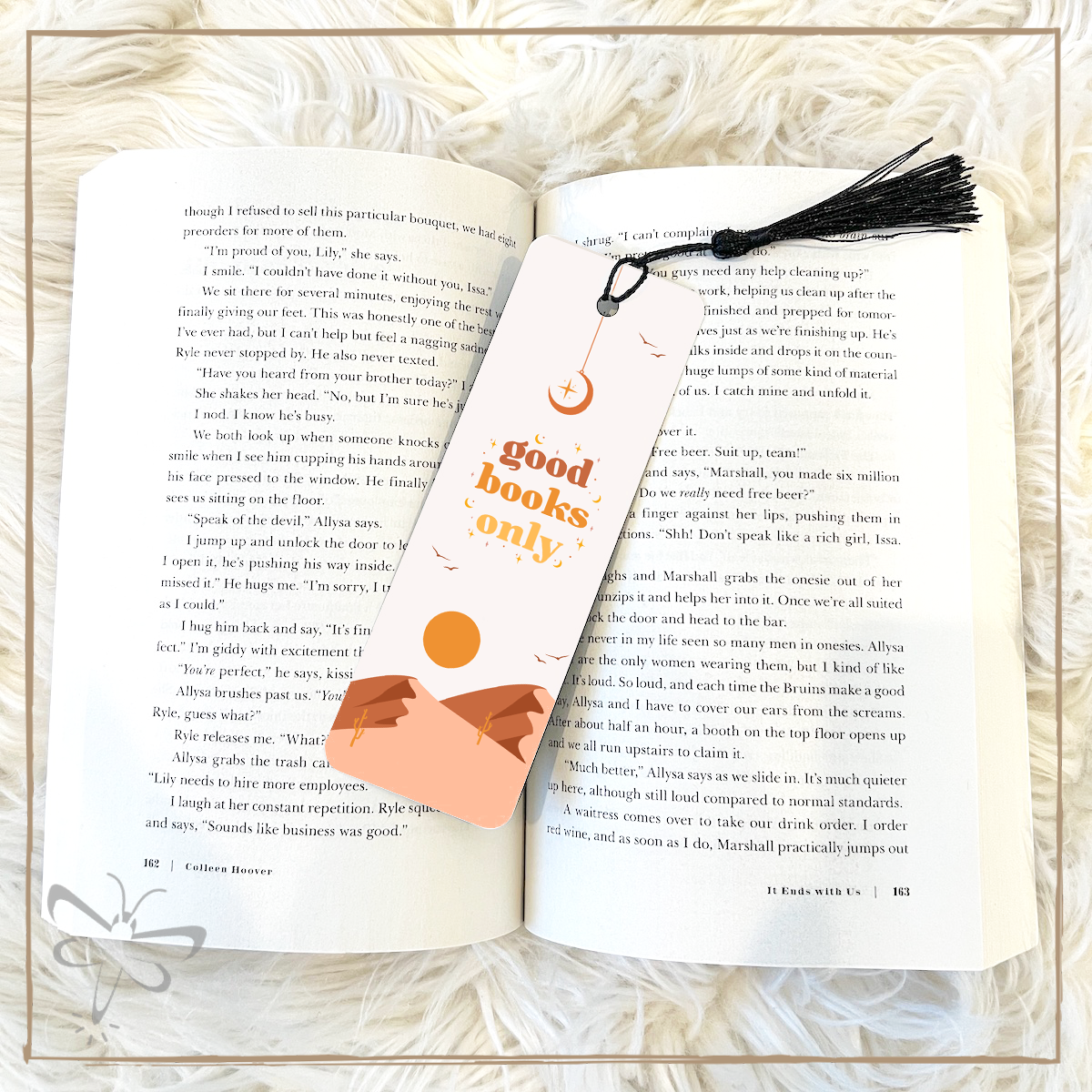 Good Books Only Bookmark With White Tassel
