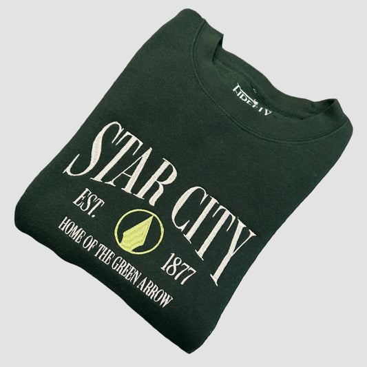 Star City Embroidered Crewneck Sweater