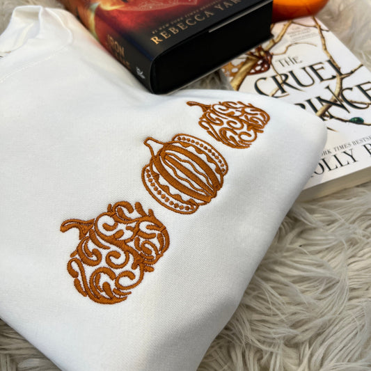 Pumpkin Embroidered Crewneck