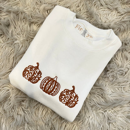 Pumpkin Embroidered Crewneck