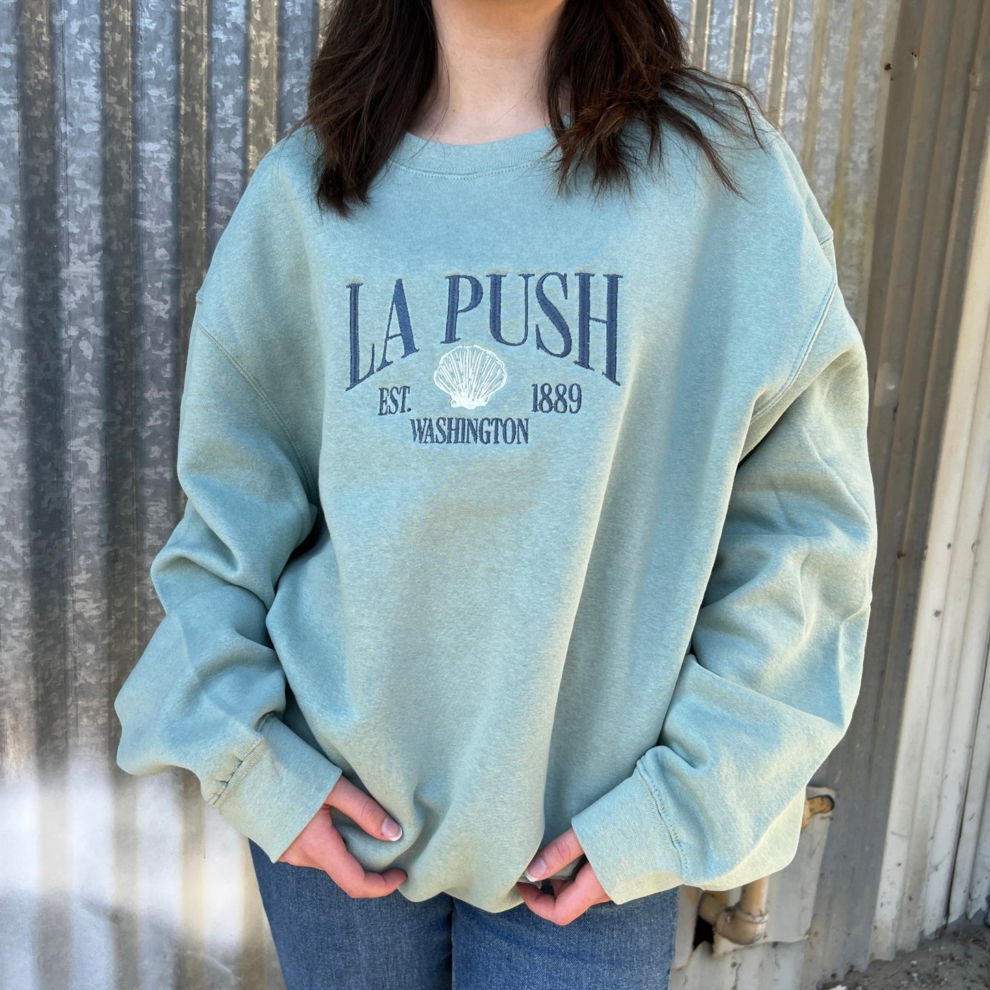 La Push Embroidered Crewneck Xs / Sky Blue Hoodie