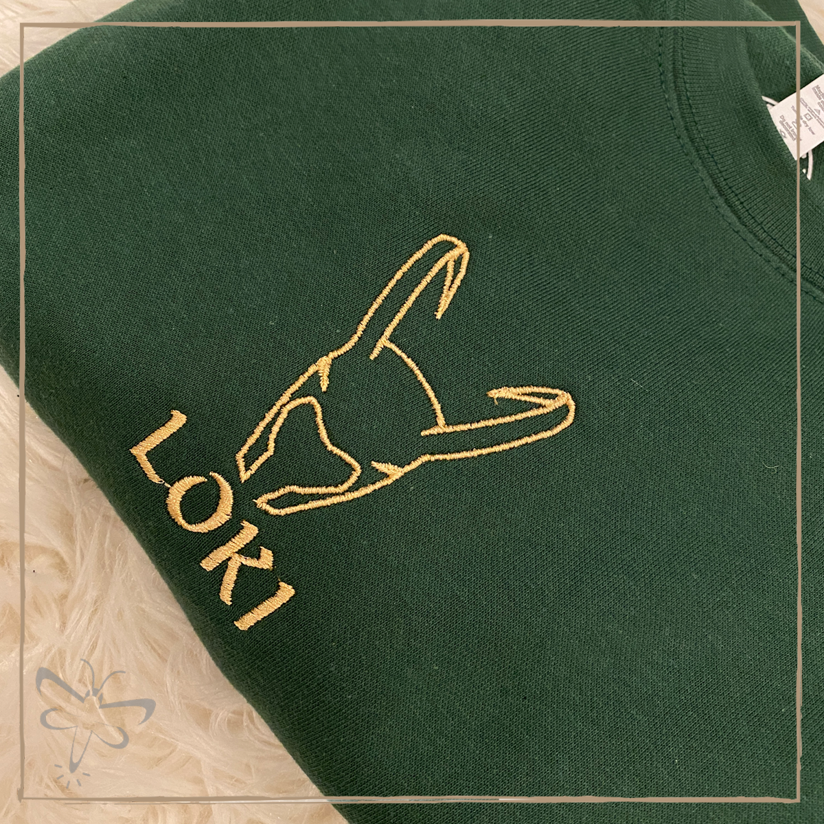 Loki Embroidered Crewneck Xs / Forest Green Sweater