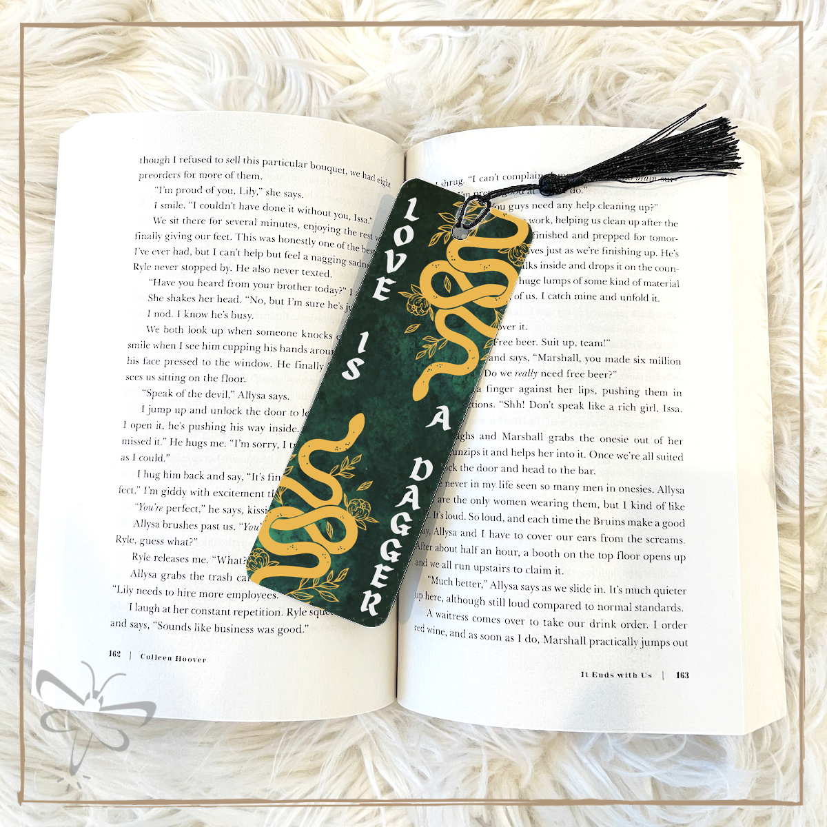 Love Is A Dagger Bookmark With White Tassel