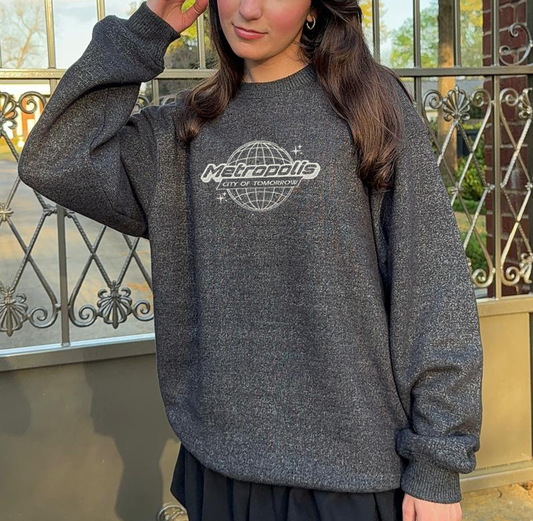Metropolis: Knit-Fleece Crewneck Sweater