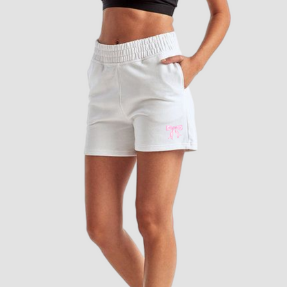 Caroline Pink Bow Fleece Shorts/Sweatpants