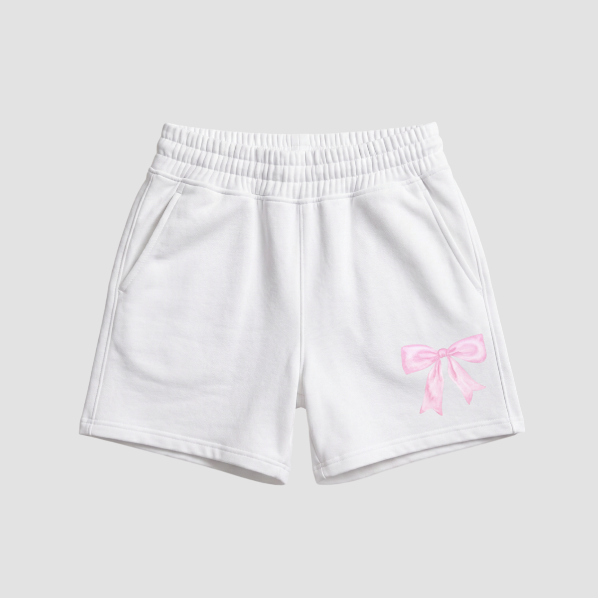 Caroline Pink Bow Fleece Shorts/Sweatpants