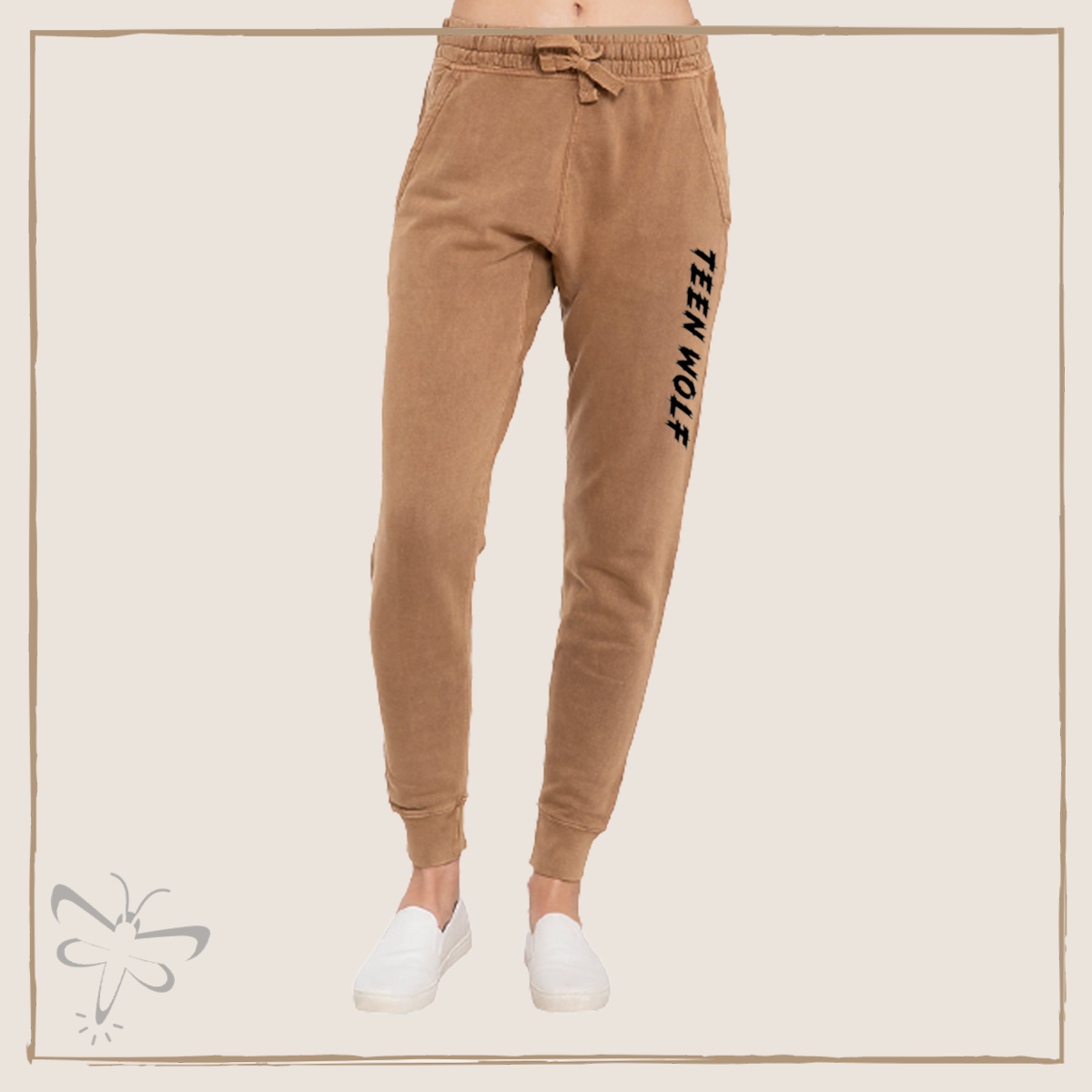 Teen Wolf Vintage Joggers (Unisex) Xs / Camel With Black Text Jogger