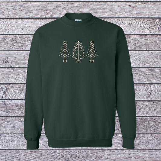 Three Trees Christmas Crewneck Sweater