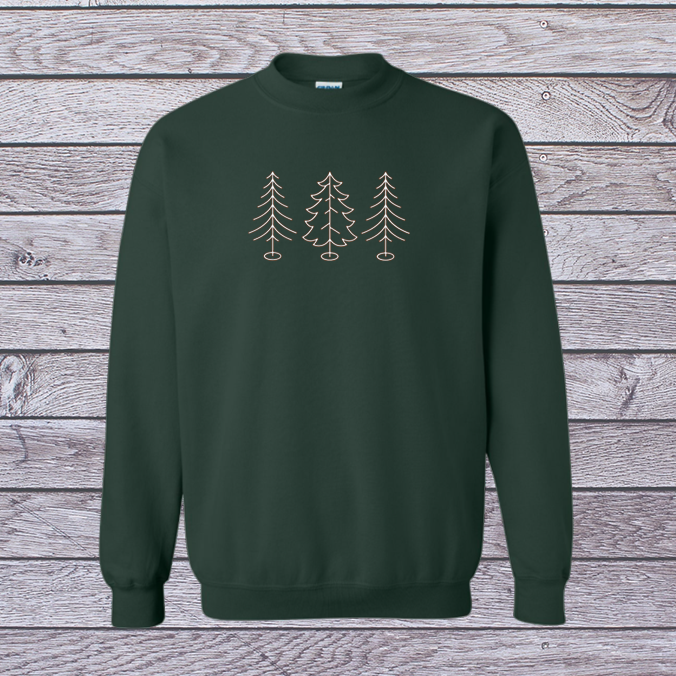 Three Trees Christmas Crewneck Sweater