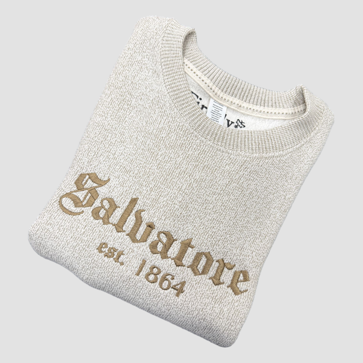 Salvatore: Knit-Fleece Crewneck Sweater