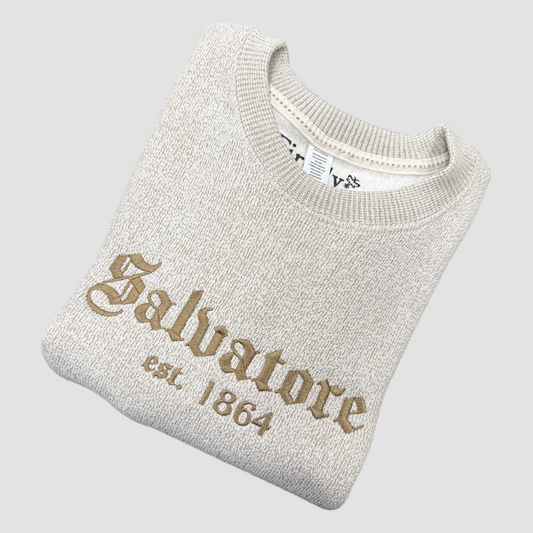 Salvatore: Knit-Fleece Crewneck Sweater