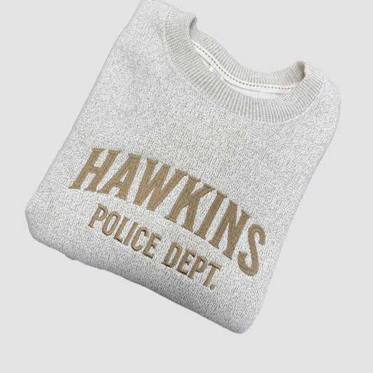 Hawkins Police: Knit-Fleece Crewneck Sweater