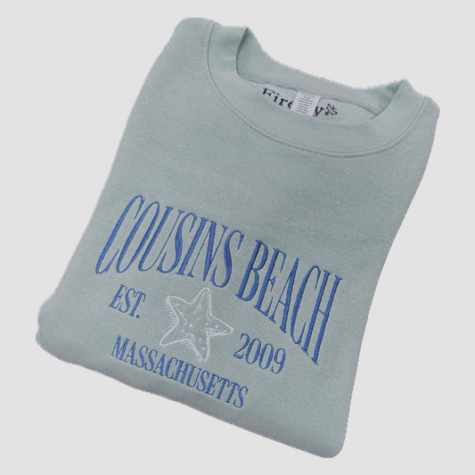 Cousins Beach Embroidered Crewneck