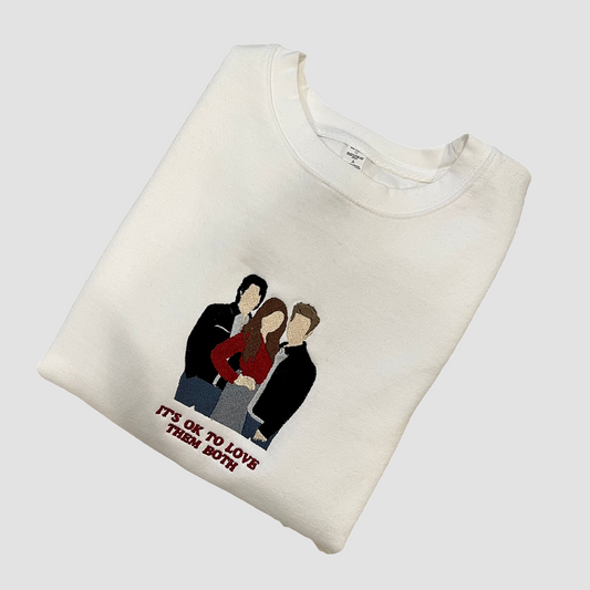It's OK To Love Them Both Embroidered Crewneck/Hoodie