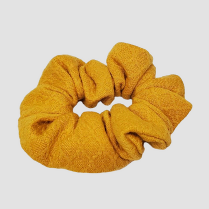 Mustard Yellow Textured Hair Scrunchie