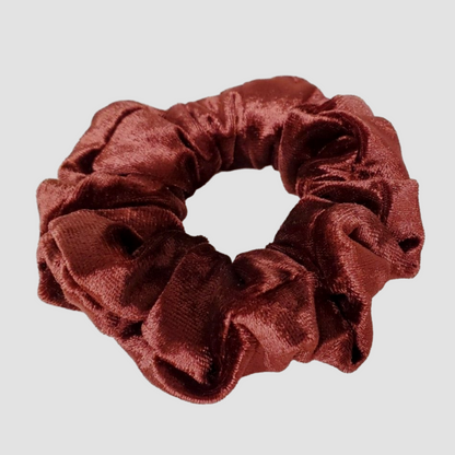 Burgundy Plum Velour Hair Scrunchie