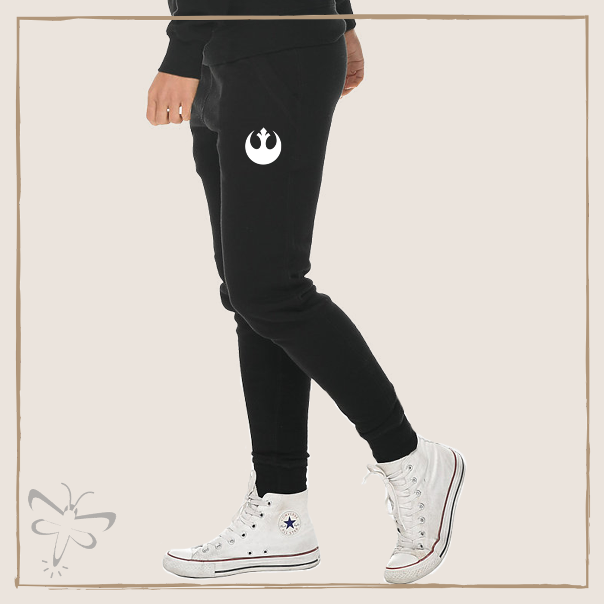 Rebel Joggers (Unisex) Xs / Black With White Design Jogger